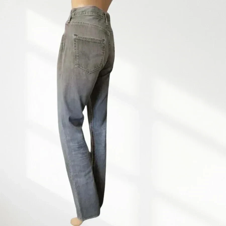 Levi's 501 straight cut - high waist - 100% cotton - gray - very good condition – photo 4